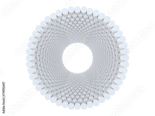 abstract objects arranged in a circle.