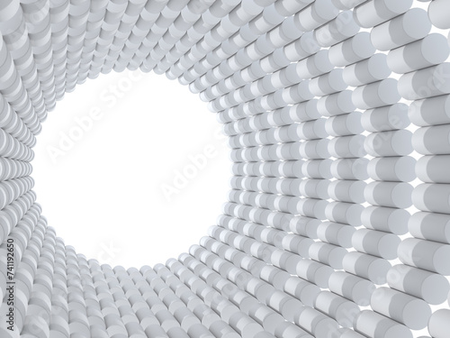 abstract objects arranged in a circle.