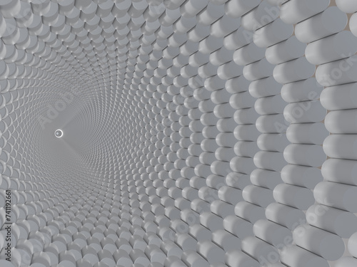abstract objects arranged in a circle.