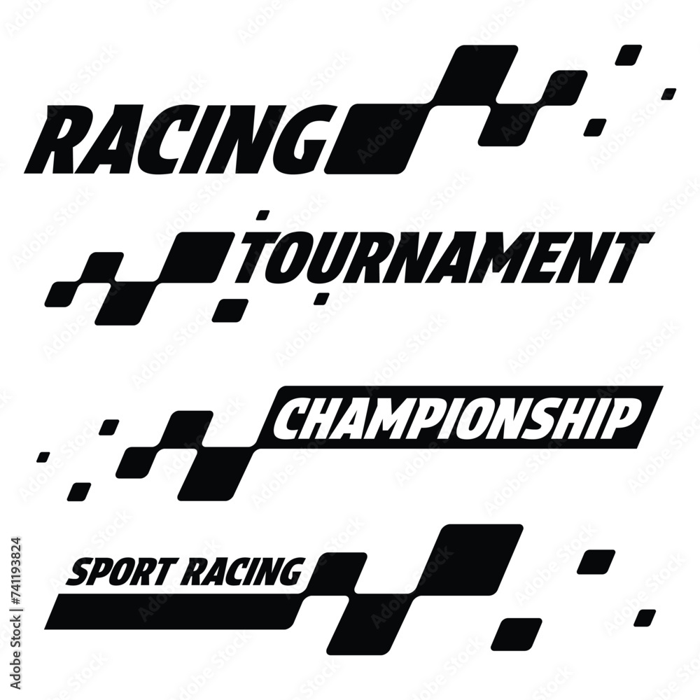 Obraz premium Sport checkered black design logos