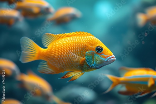 Electric Yellow Cichlid in Aquatic Ambiance