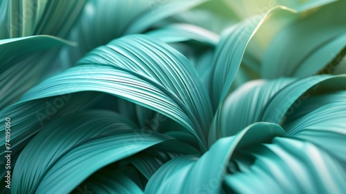 фотография Palmy Zen: Lose yourself in the peaceful allure of macro 3D palm leaves