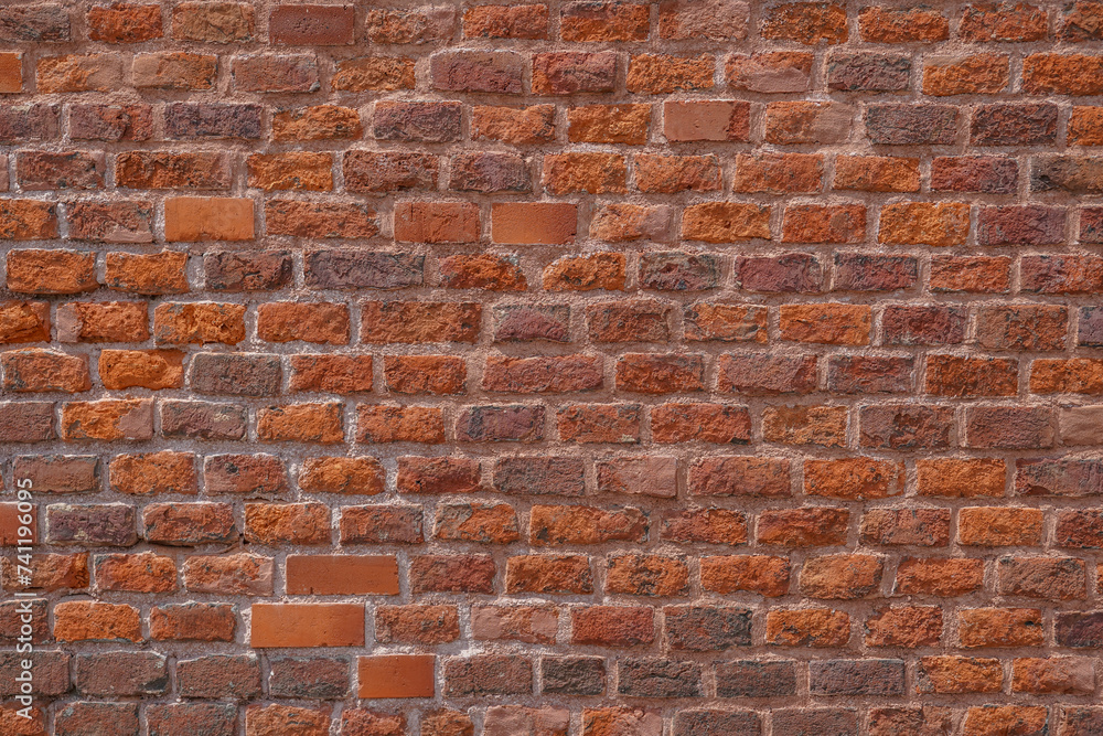 Fototapeta premium orange brickwall background , old brickwall