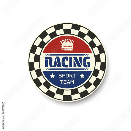 Crown racing tournament circle label