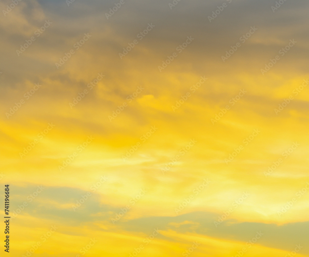 yellow sky and clouds background