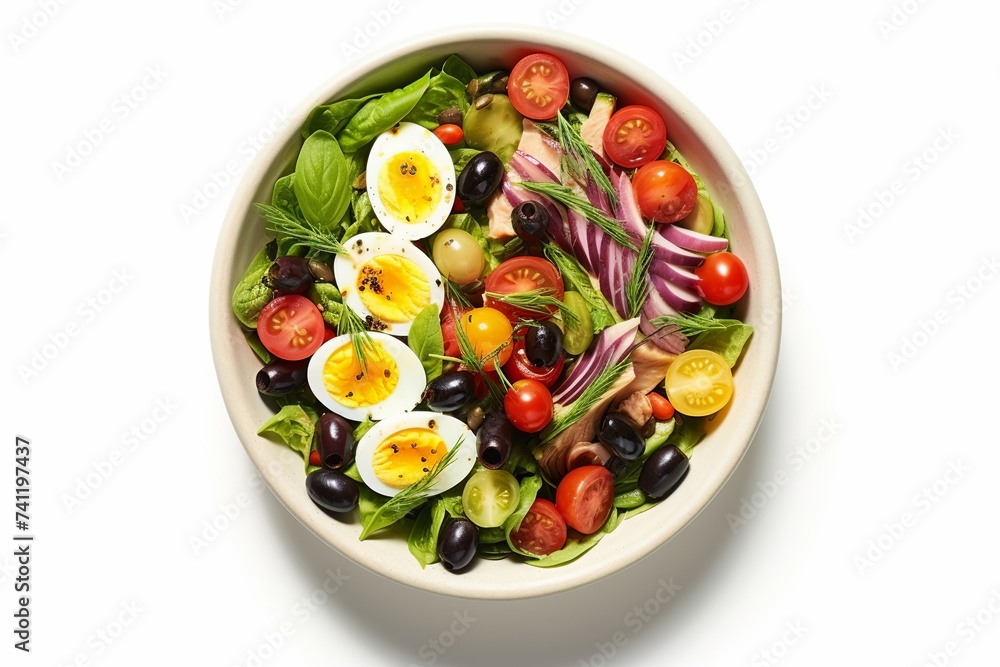 Nicoise Salad Plate on White Background, Healthy Salad with Tuna and Fresh Vegetables, Classic French Salad with Tuna and Eggs
Fresh Spring Salad with Tuna Steak, Nicoise Salad, easy to cut out Nicoise Salad Plate on White Background, Healthy Salad with Tuna and Fresh Vegetables, Classic French Salad with Tuna and Eggs
Fresh Spring Salad with Tuna Steak, Nicoise Salad, easy to cut out