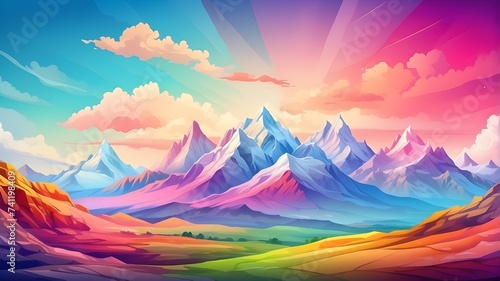 Beautiful  mountains colourfull background © A