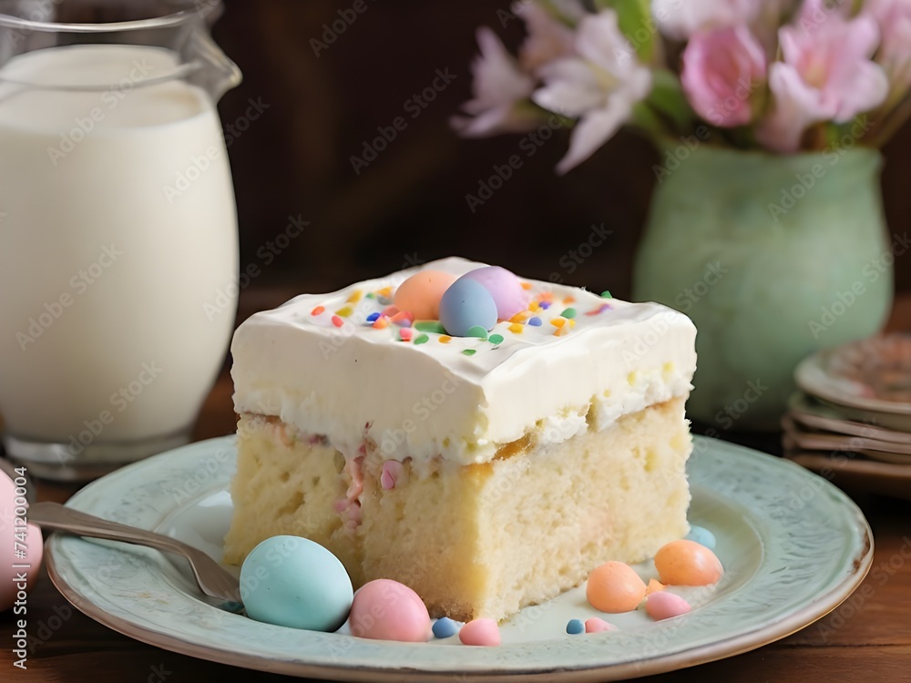 easter cake and eggs easter cake and eggs