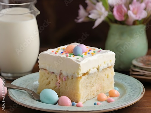 easter cake and eggs