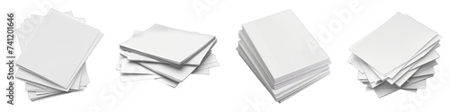 Stack of blank paper sheets Hyperrealistic Highly Detailed Isolated On Transparent Background Png File photo