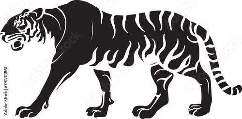 Black tiger silhouettes vector illustration