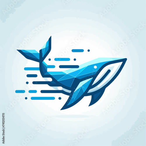 flat vector logo of a whale   flat logo of a whale