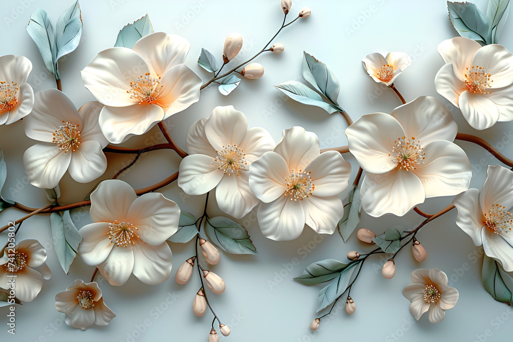 3d flowers white background , wallpaper 3d flowers white background , wallpaper