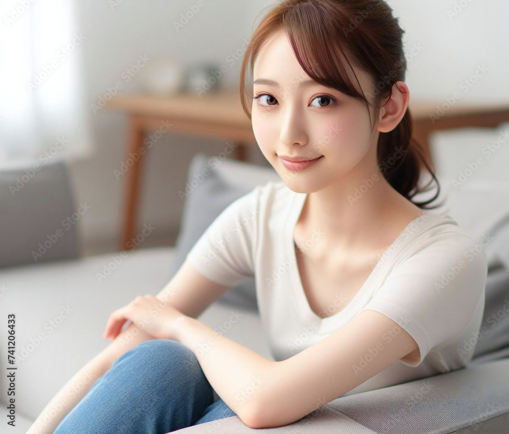 くつろぐミニマリストの美少女
くつろぐミニマリストの美少女