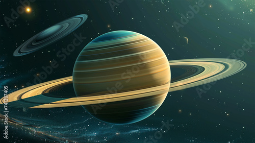 planet saturn in space