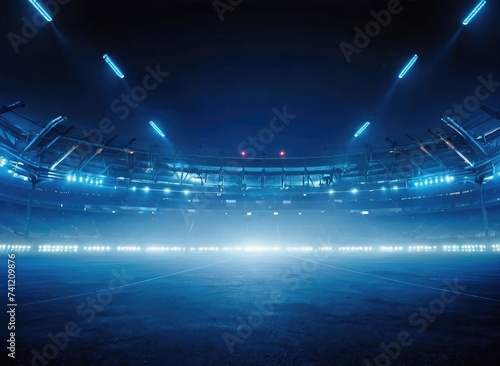 Glowing Neon blue stage Lights stadium 