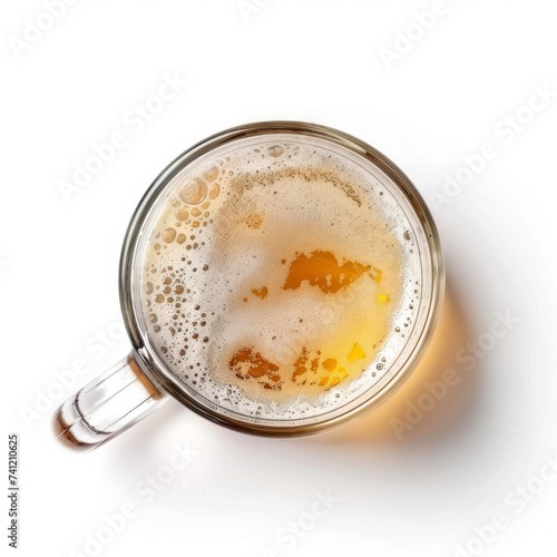 Top view of a beer mug isolated on white background
