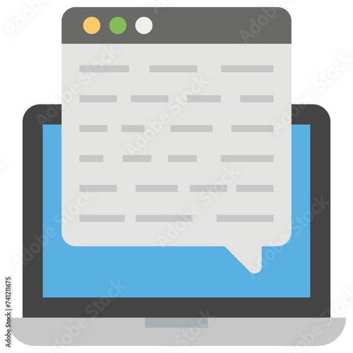 B Business blogging flat icon design