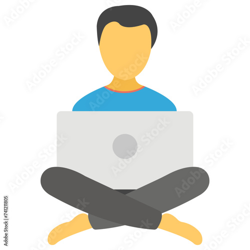 Blogger flat icon design 