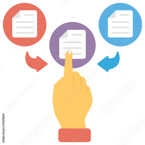 Data sharing flat icon design 