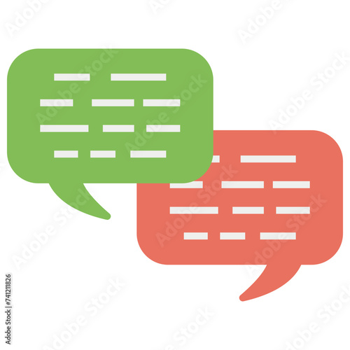 Chatting flat icon design, messaging 