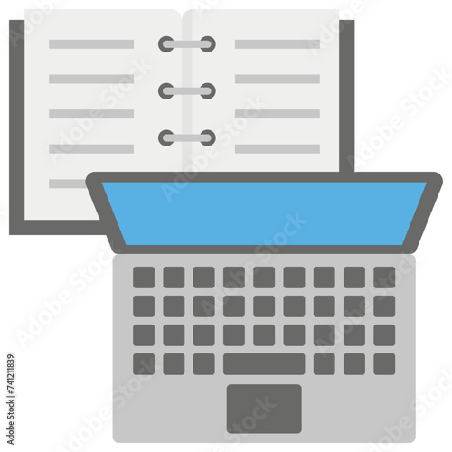 Blogging flat icon design, online journals 