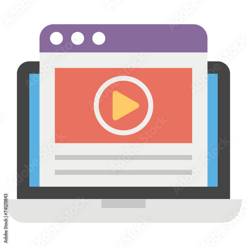 Blogging flat icon design, online journals 