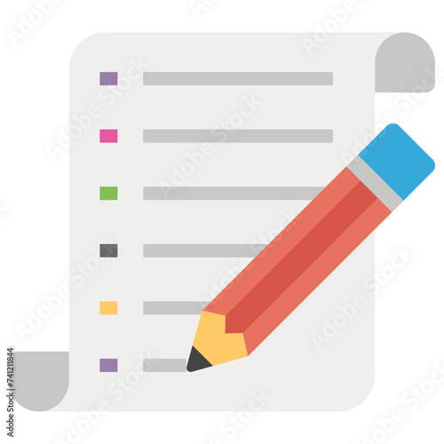 Free Download Flat icon design of blog content, content writing   - GFXLoad
