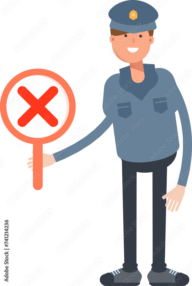 Police Character Showing Wrong Mark
Police Character Showing Wrong Mark