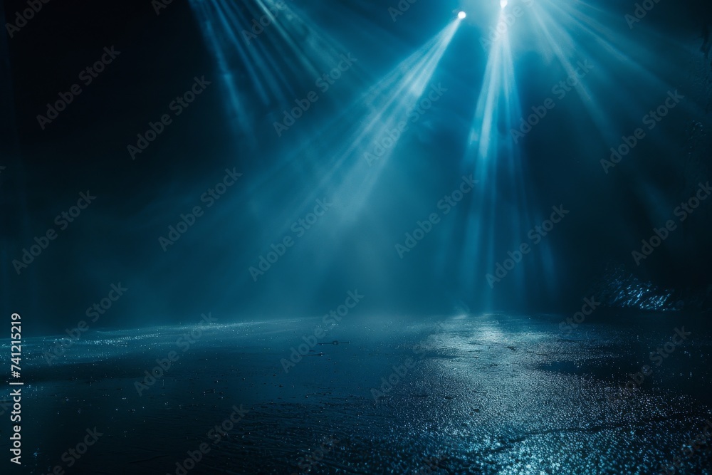 Array of Spotlights Illuminating Stage. Generative AI