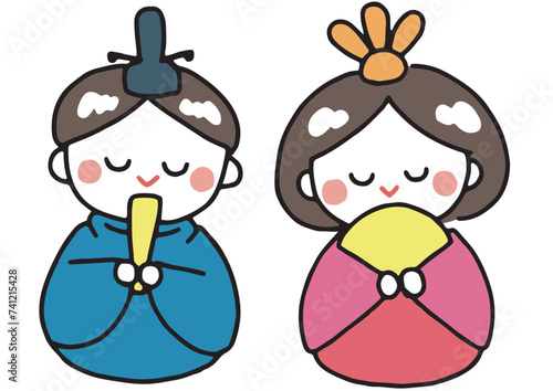 おだいりさまとおひなさまのイラスト