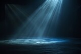 Beams Of Light Illuminating Dark Room. Generative AI