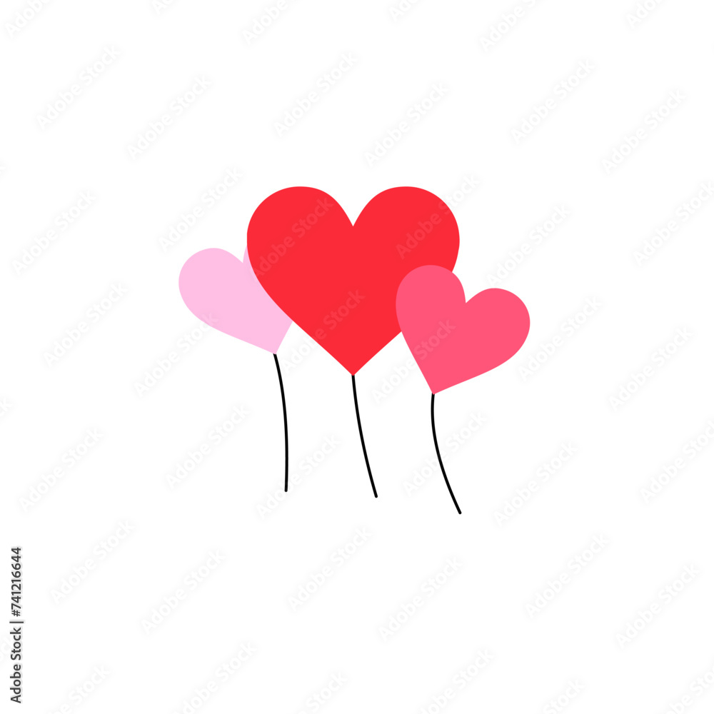 set of valentine elements vector heart