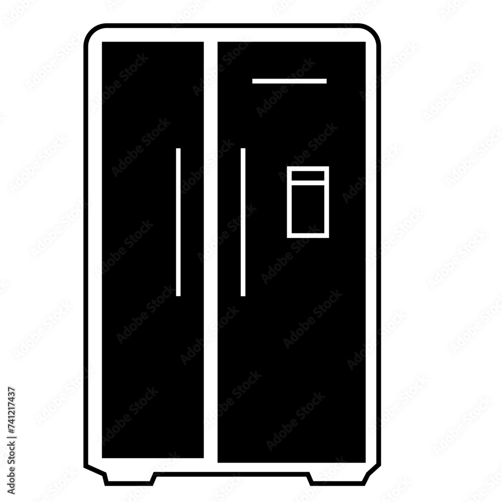 Empty paper sheet on fridge door Empty paper sheet on fridge door