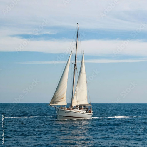 sailing boat on the sea, boat, sailing, sea, yacht, sailboat, sail, water, ship,  © Sammul