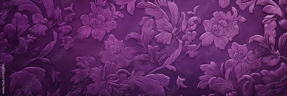 embossed floral violet velvet in an ultrawide background image embossed floral violet velvet in an ultrawide background image