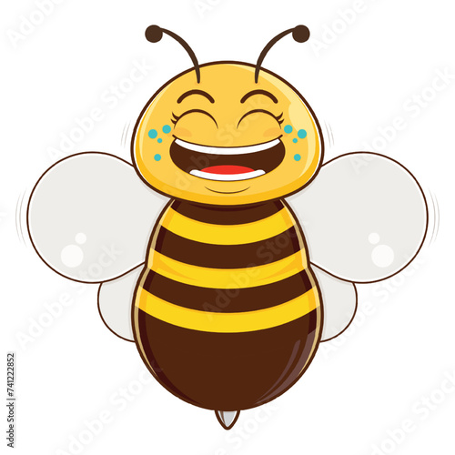 bee laughing face cartoon cute