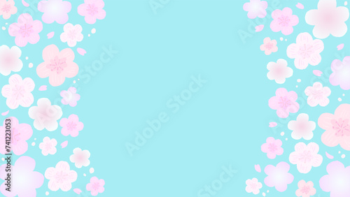 A gorgeous cherry blossom background inspired by spring, a stylish hand-drawn illustration / 春をイメージした華やかなさくらの背景、おしゃれな手描きイラスト