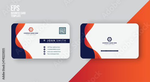 Clean modern minimal business visiting card design template  photo