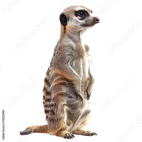 meerkat isolated on white transparent background photo