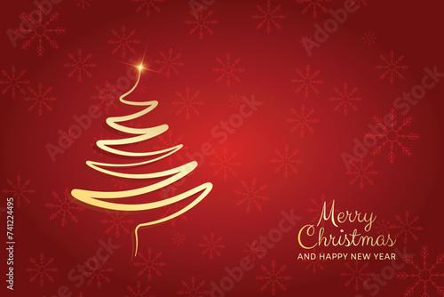 Beautiful merry christmas and newyear greeting card banner template