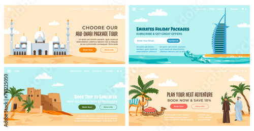 Web banner set with emirates trip advertising