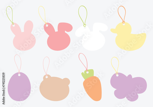 Easter labels with hanging thread

