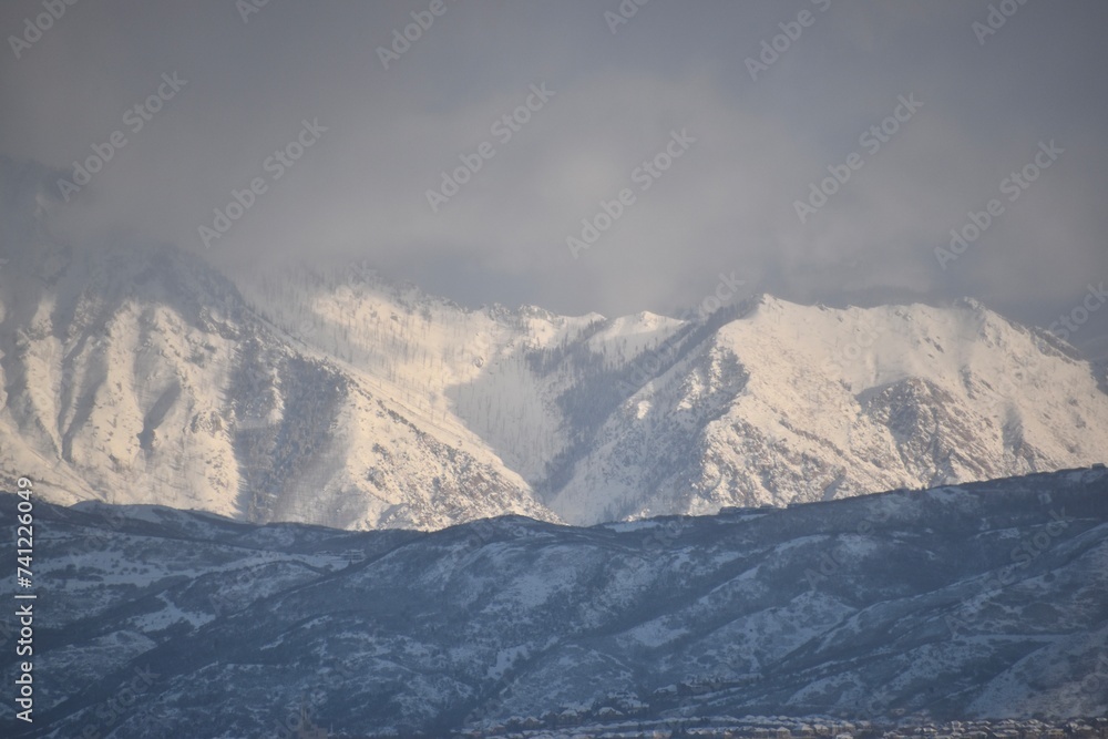 snow covered mountains