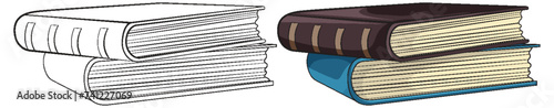 Two stacked books in a simple vector style
