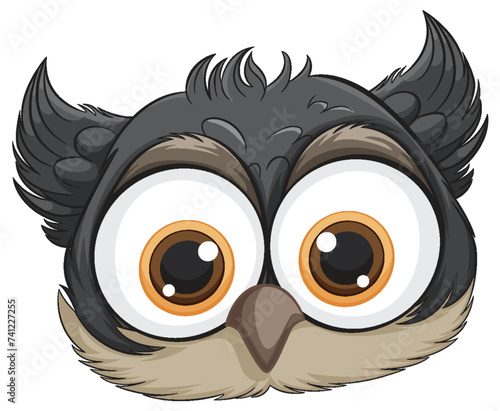 Cute, expressive owl illustration with big eyes