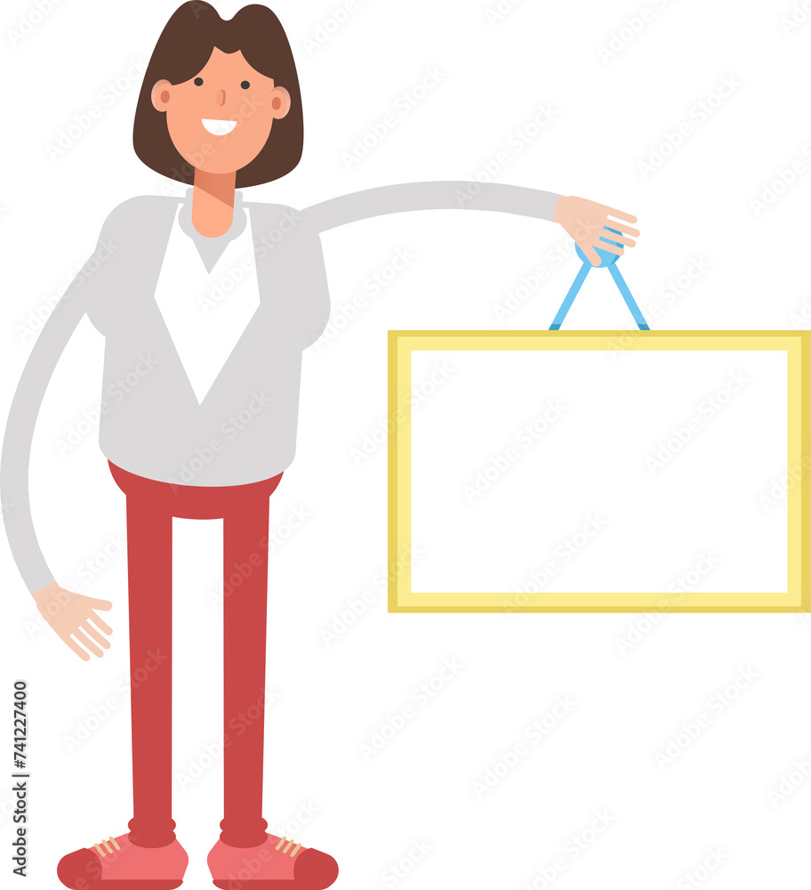 Businesswoman Character Holding Blank Signage
Businesswoman Character Holding Blank Signage