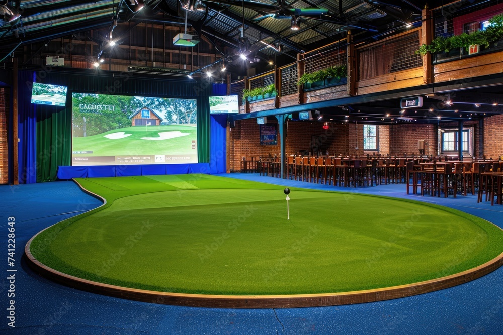 Fototapeta premium modern indoor golf simulator design professional photography