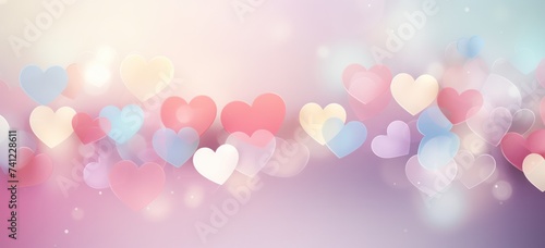 Valentine abstract mini heart shape pastel colourful background. photo