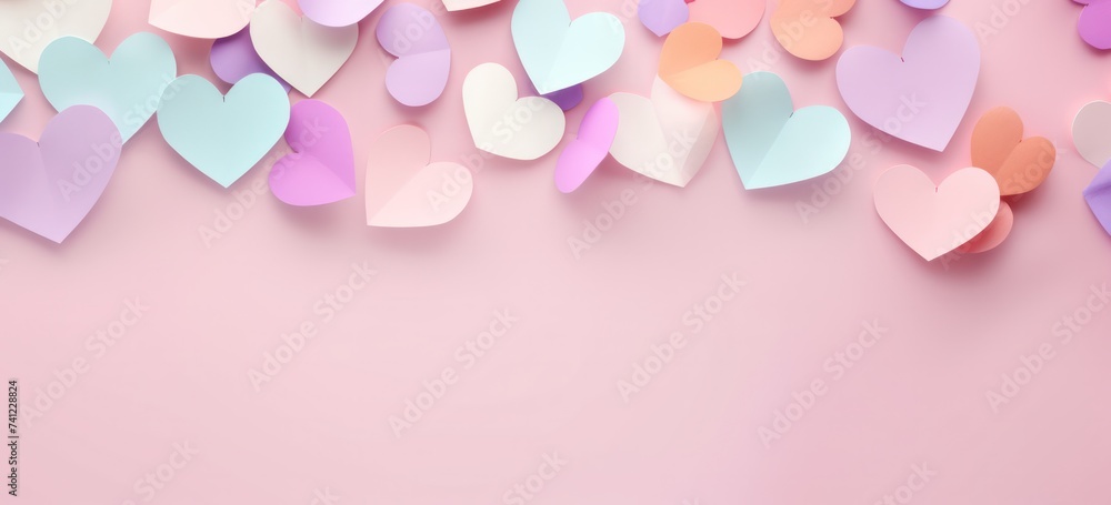 Valentine abstract mini heart shape pastel colourful background.